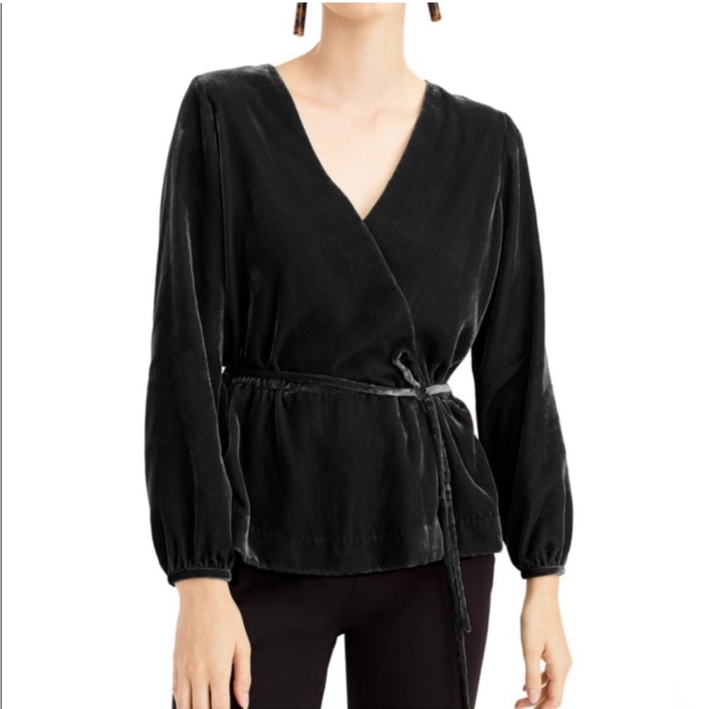 J.Crew Tall Faux Wrap Top in Drapey Velvet